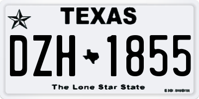 TX license plate DZH1855