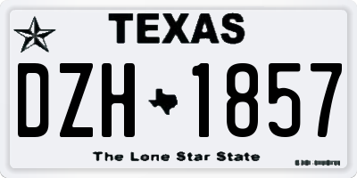 TX license plate DZH1857