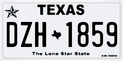 TX license plate DZH1859