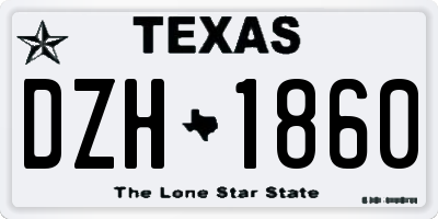TX license plate DZH1860