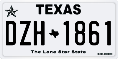TX license plate DZH1861