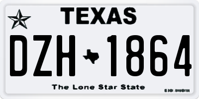 TX license plate DZH1864