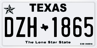 TX license plate DZH1865