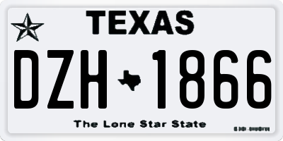 TX license plate DZH1866