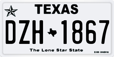 TX license plate DZH1867