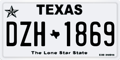 TX license plate DZH1869