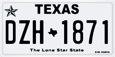 TX license plate DZH1871