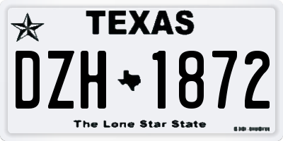 TX license plate DZH1872
