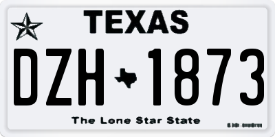 TX license plate DZH1873