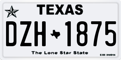 TX license plate DZH1875