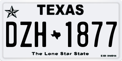 TX license plate DZH1877