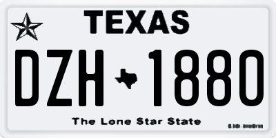 TX license plate DZH1880