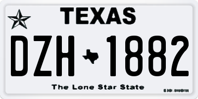 TX license plate DZH1882