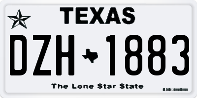 TX license plate DZH1883