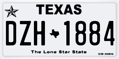 TX license plate DZH1884
