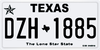 TX license plate DZH1885