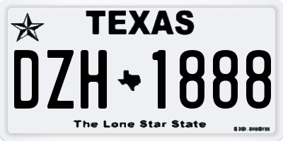 TX license plate DZH1888