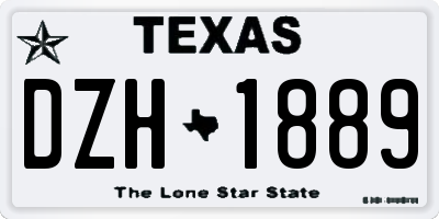 TX license plate DZH1889