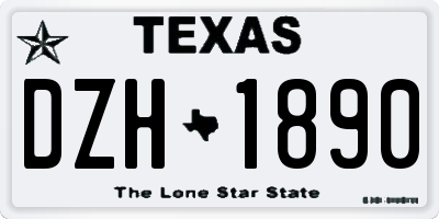 TX license plate DZH1890