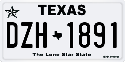 TX license plate DZH1891