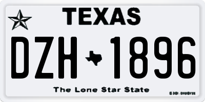 TX license plate DZH1896