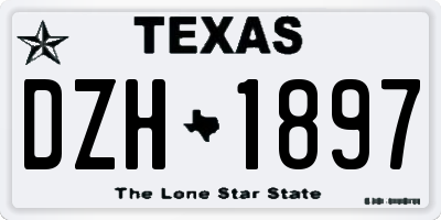 TX license plate DZH1897