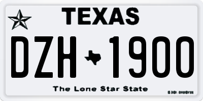 TX license plate DZH1900