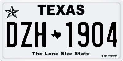 TX license plate DZH1904