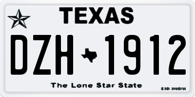 TX license plate DZH1912