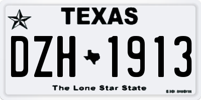 TX license plate DZH1913