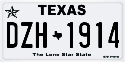 TX license plate DZH1914
