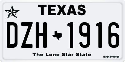 TX license plate DZH1916