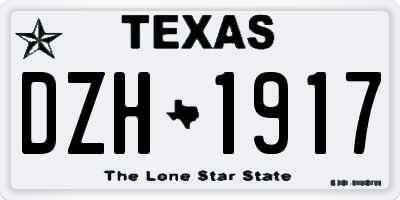 TX license plate DZH1917
