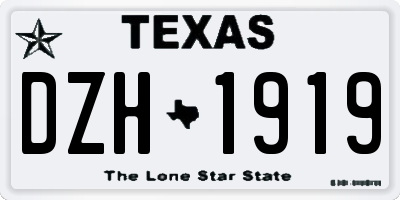TX license plate DZH1919