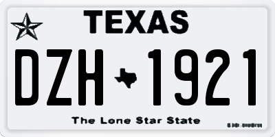 TX license plate DZH1921