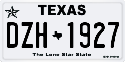 TX license plate DZH1927