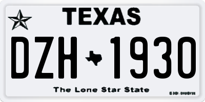 TX license plate DZH1930