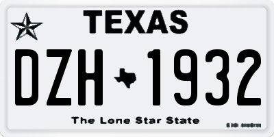 TX license plate DZH1932