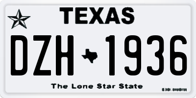 TX license plate DZH1936