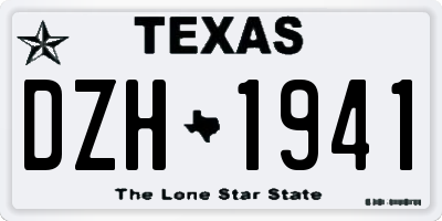 TX license plate DZH1941