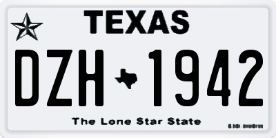 TX license plate DZH1942