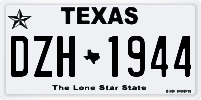 TX license plate DZH1944
