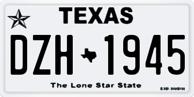 TX license plate DZH1945