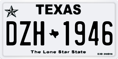 TX license plate DZH1946