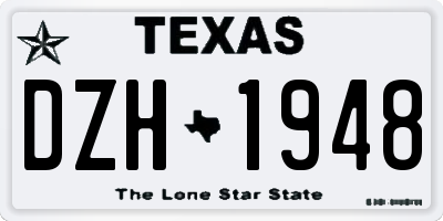 TX license plate DZH1948