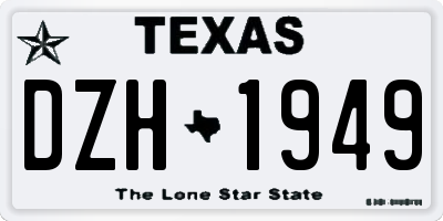 TX license plate DZH1949