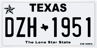 TX license plate DZH1951