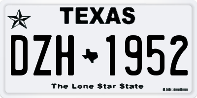 TX license plate DZH1952