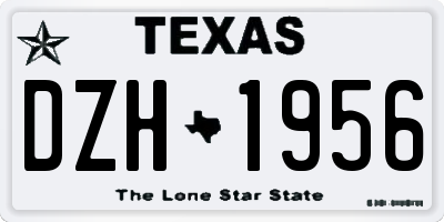 TX license plate DZH1956