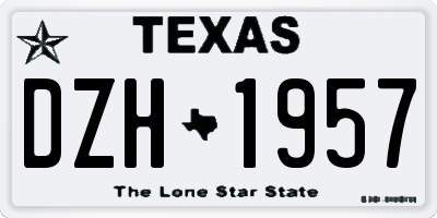 TX license plate DZH1957